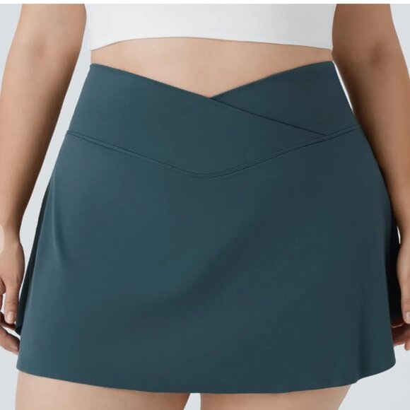 Halara Softlyzero Airy Crossover Side Pocket Tennis Skirt Ink Green 2XL NWOT - Picture 3 of 5